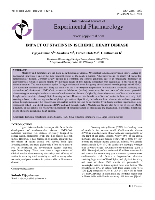 (PDF) Impact of Statins in Ischemic Heart Disease