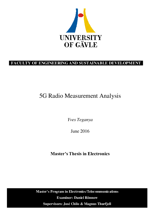 5G Radio Measurement Analysis