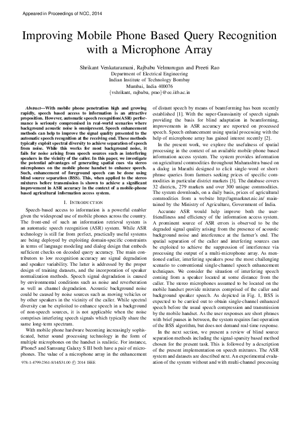 (PDF) Improving mobile phone based query recognition with a microphone ...