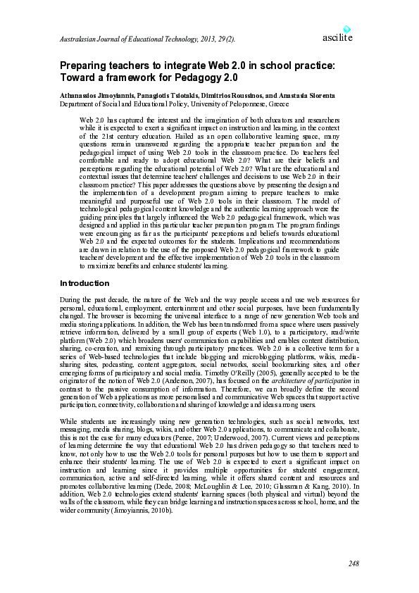 (PDF) Preparing teachers to integrate Web 2.0 in school practice ...