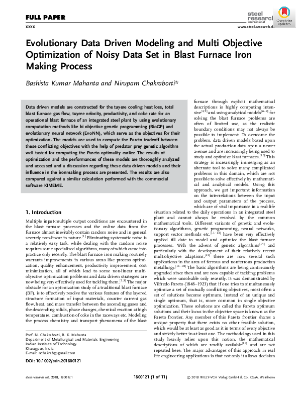 (PDF) Evolutionary Data Driven Modeling and Multi Objective ...
