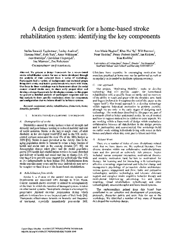(PDF) A design framework for a home-based stroke rehabilitation system ...