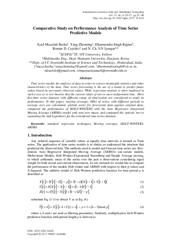 (PDF) Comparative Study on Performance Analysis of Time Series ...