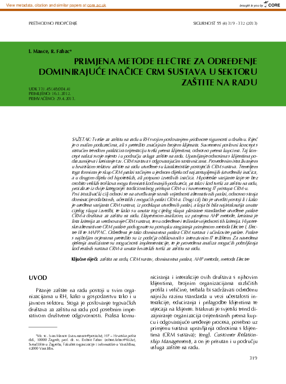 (PDF) Application of Electre Method in Determining Dominant Version of ...
