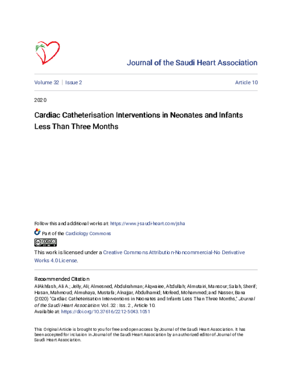 (PDF) Cardiac Catheterisation Interventions in Neonates and Infants ...