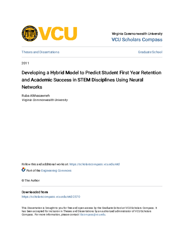 (PDF) Developing a Hybrid Model to Predict Student First Year Retention ...