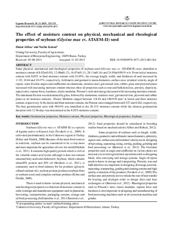 (PDF) The effect of moisture content on physical, mechanical and ...