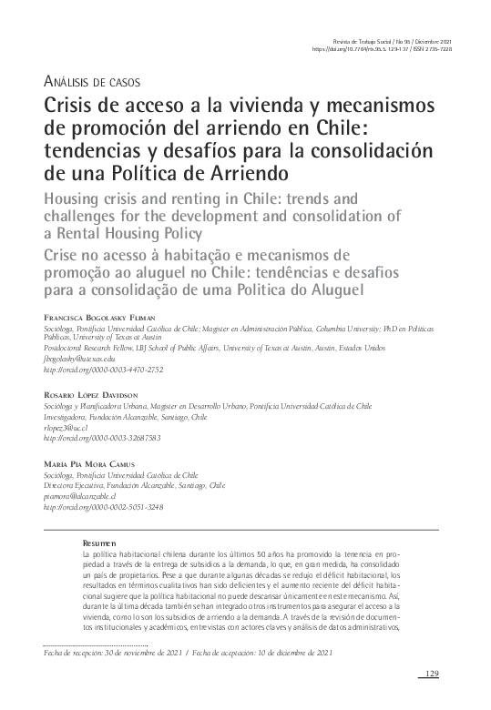 (PDF) Crisis de acceso a la vivienda y mecanismos de promoción del ...