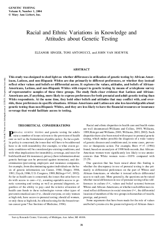 (PDF) Racial and Ethnic Variations in Knowledge and Attitudes about ...