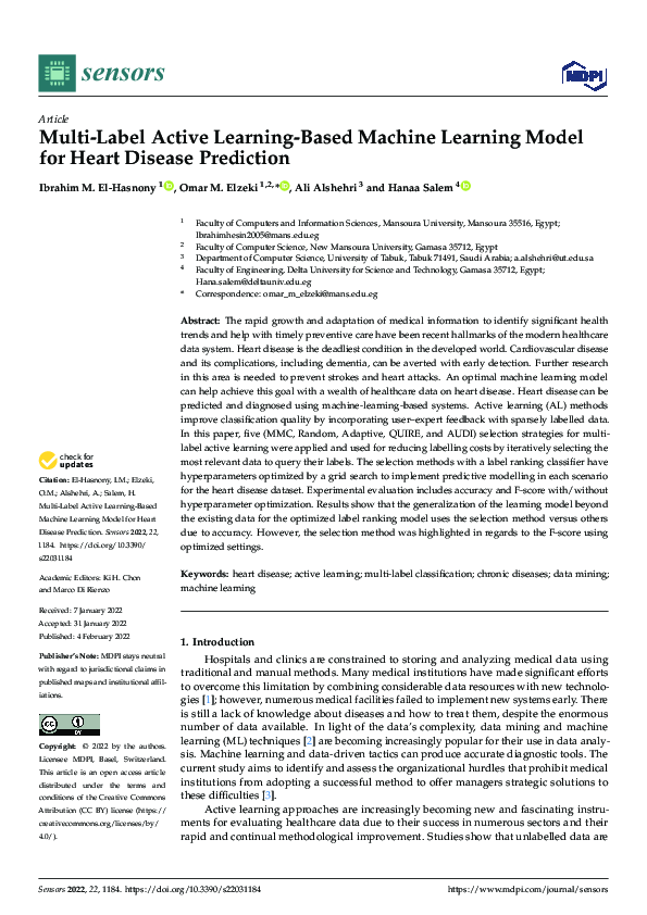 (PDF) Multi-Label Active Learning-Based Machine Learning Model for ...