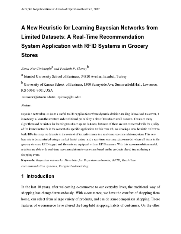 (PDF) A new heuristic for learning Bayesian networks from limited ...
