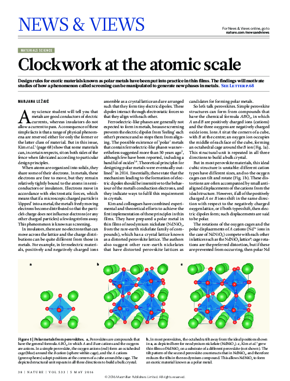 (PDF) Materials science: Clockwork at the atomic scale