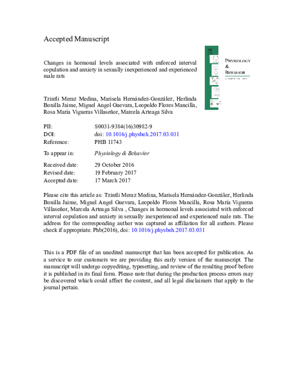 (PDF) Changes in hormonal levels associated with enforced interval ...