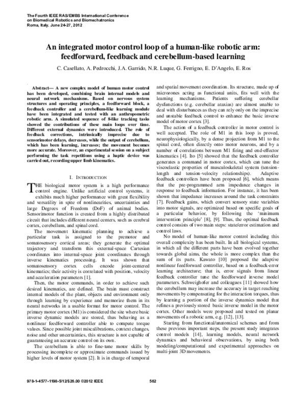 (PDF) An integrated motor control loop of a human-like robotic arm ...