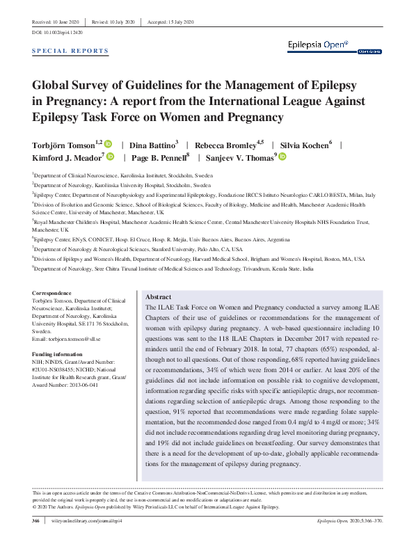 (PDF) Global Survey of Guidelines for the Management of Epilepsy in ...