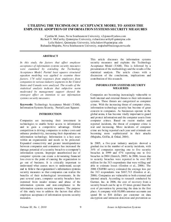 (PDF) Utilizing the Technology Acceptance Model to Assess the Employee ...