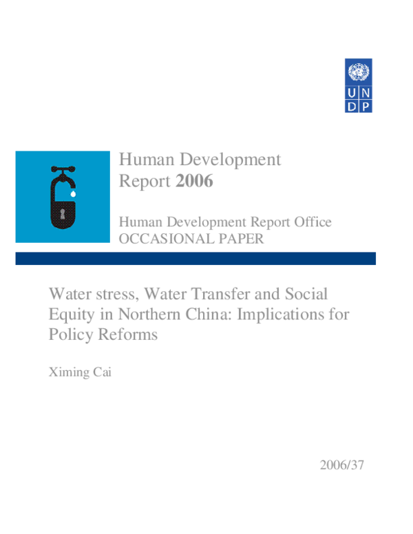 (PDF) Water stress, water transfer and social equity in Northern China ...