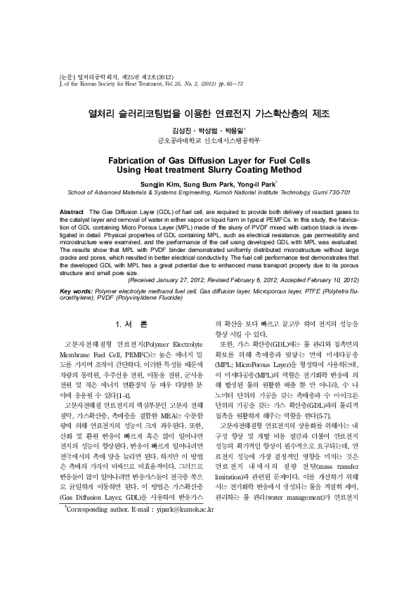 (PDF) Fabrication of Gas Diffusion Layer for Fuel Cells Using Heat ...