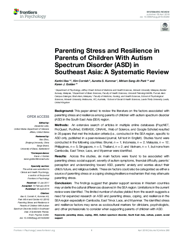 (PDF) Parenting Stress and Resilience in Parents of Children With ...