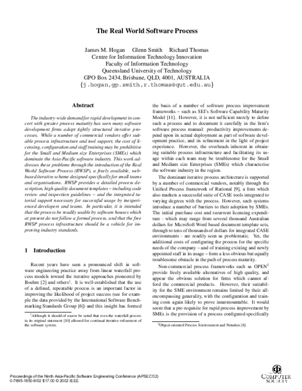 (PDF) The Real World Software Process