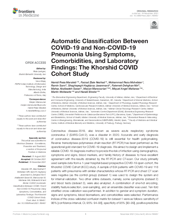 (PDF) Automatic Classification Between COVID-19 and Non-COVID-19 ...