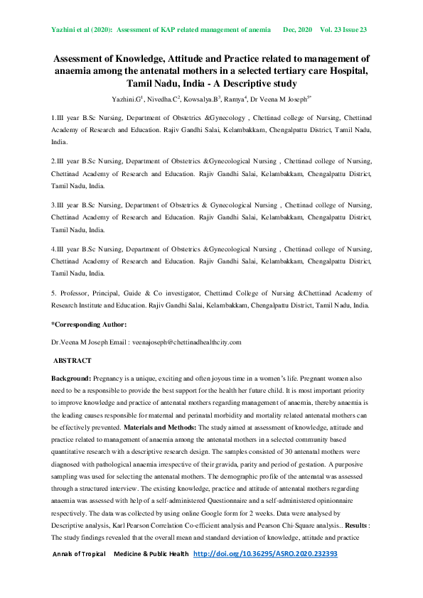 (PDF) Assessment of Knowledge, Attitude and Practice related to ...