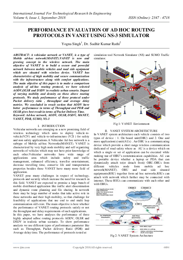 (PDF) Performance Evaluation of Ad Hoc Routing Protocols in Vanet Using ...