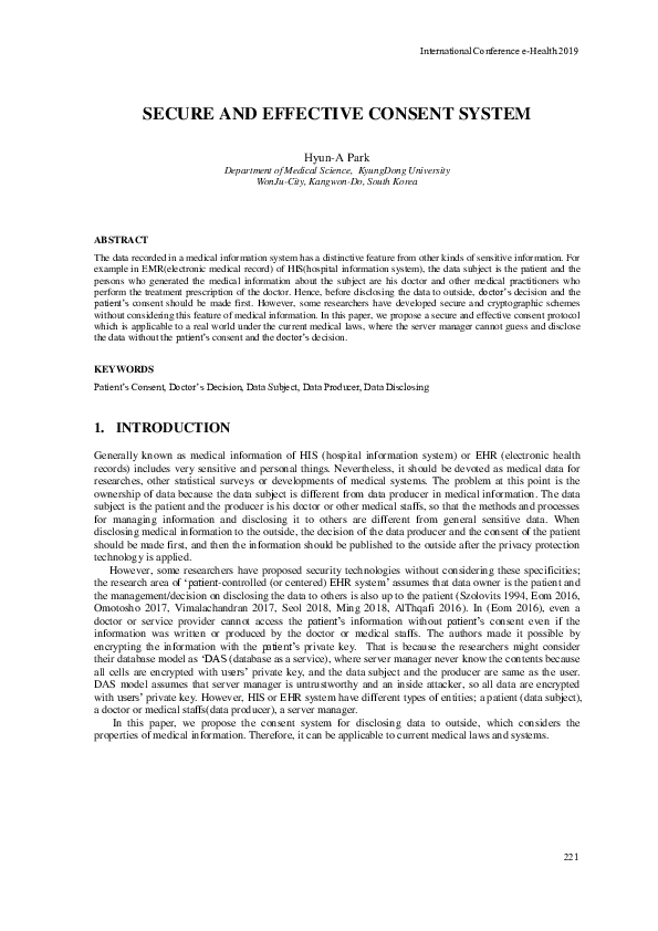 (PDF) Secure and Effective Consent System