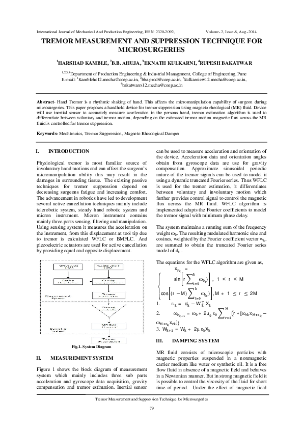 (PDF) Tremor Measurement and Suppression Technique for Microsurgeries”
