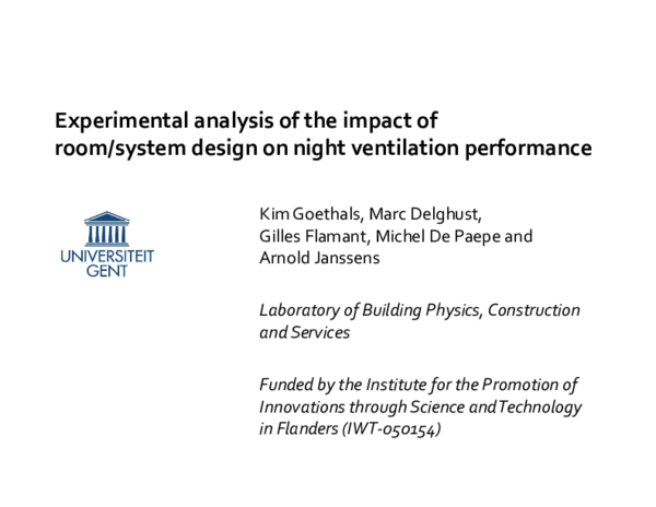 (PDF) Experimental analysis of the impact of room/system design on ...