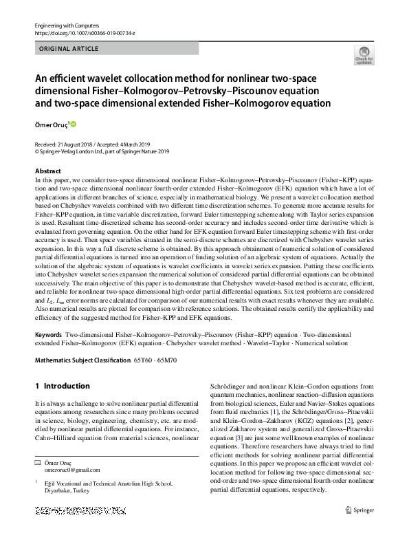 (PDF) An efficient wavelet collocation method for nonlinear two-space ...