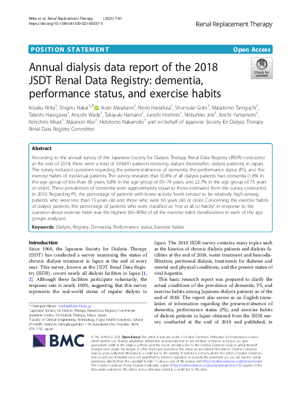 (PDF) Annual dialysis data report of the 2018 JSDT Renal Data Registry ...