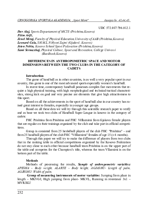 (PDF) Differences in Anthropometric Space and Motor Dimensions Between ...