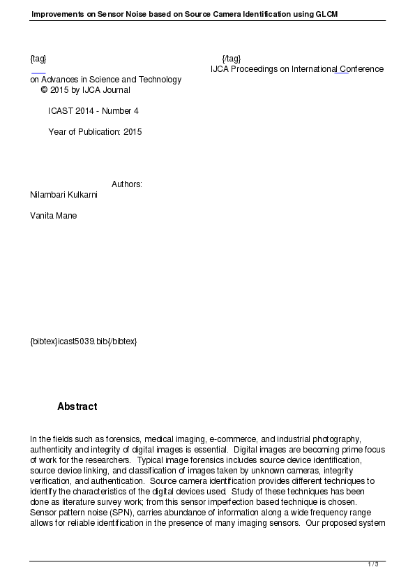 (PDF) Improvements on Sensor Noise based on Source Camera ...