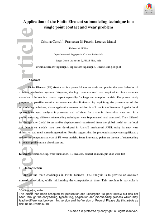 (PDF) Application of the finite element submodeling technique in a ...