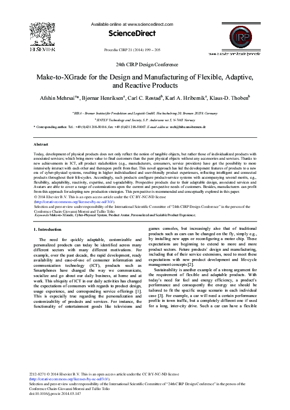 (PDF) Make-to-XGrade for the Design and Manufacturing of Flexible ...