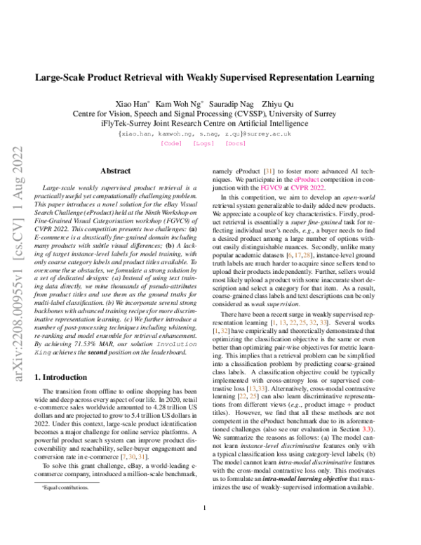 (PDF) Large-Scale Product Retrieval with Weakly Supervised ...