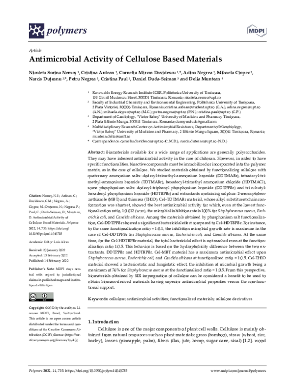 (PDF) Antimicrobial Activity of Cellulose Based Materials