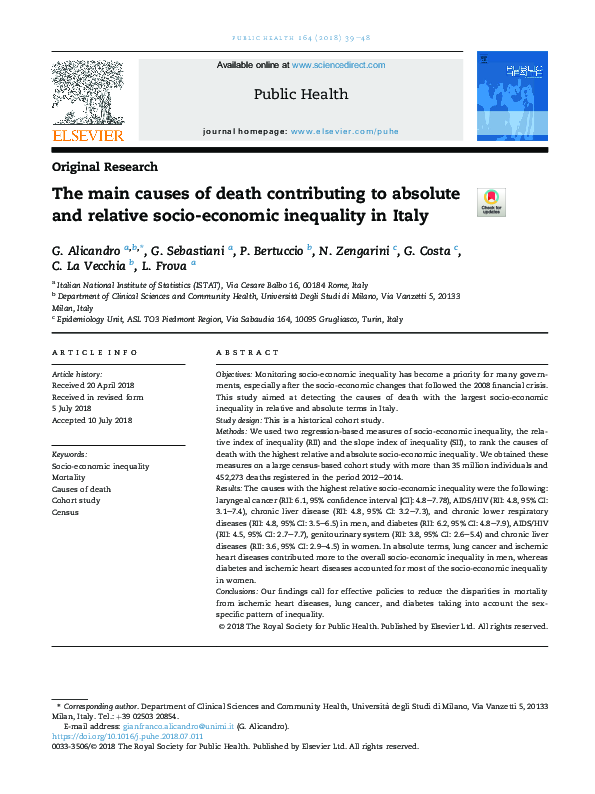 (PDF) The main causes of death contributing to absolute and relative ...