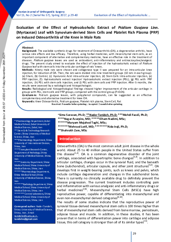 (PDF) Evaluation of the Effect of Hydroalcoholic Extract of Psidium ...