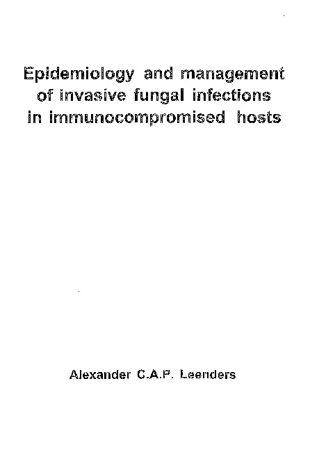 (PDF) Epidemiology and management of invasive fungal infections in ...