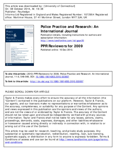 (PDF) PPR Reviewers for 2009
