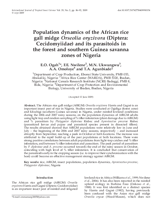 (PDF) Population dynamics of the African rice gall midge Orseolia ...