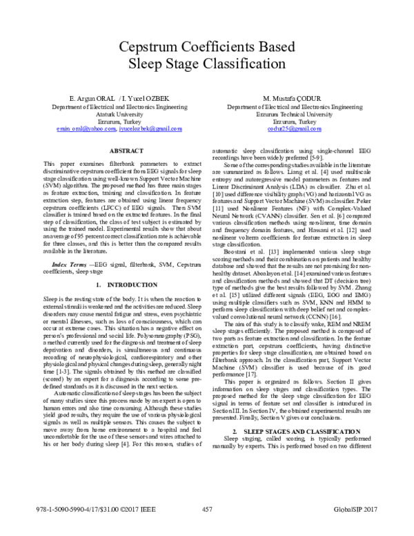(PDF) Cepstrum coefficients based sleep stage classification