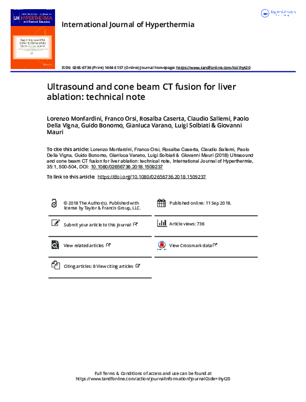 (PDF) Ultrasound and cone beam CT fusion for liver ablation technical