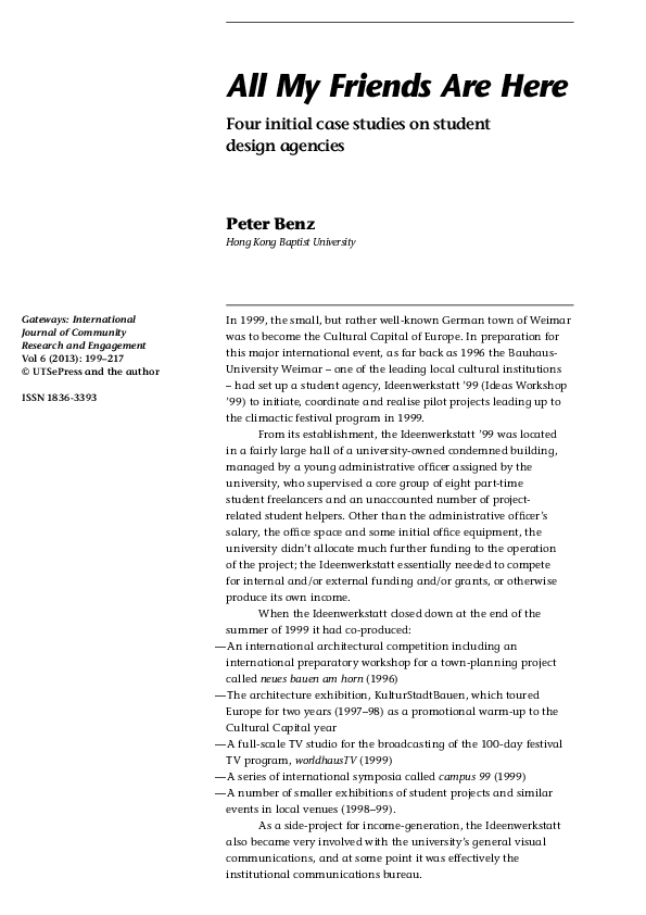 (PDF) All my friends are here: Four initial case studies on student ...