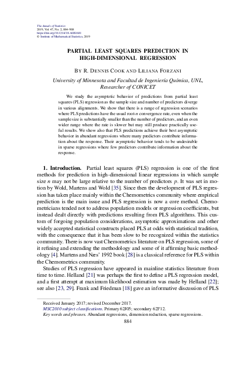 (PDF) Partial least squares prediction in high-dimensional regression