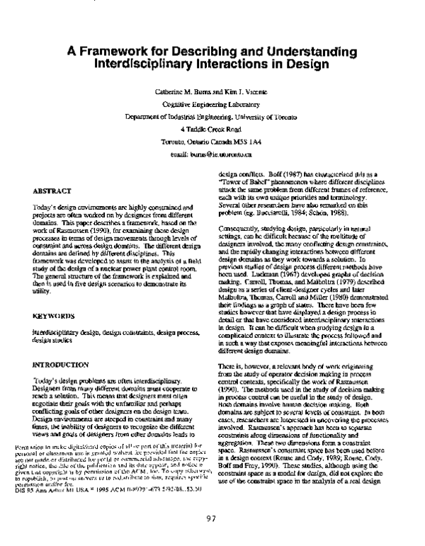 (PDF) A framework for describing and understanding interdisciplinary ...