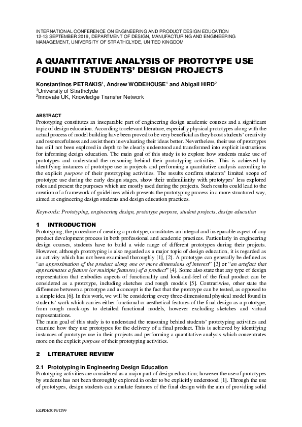 (PDF) A Quantitative Analysis of Prototype Use Found in Students ...