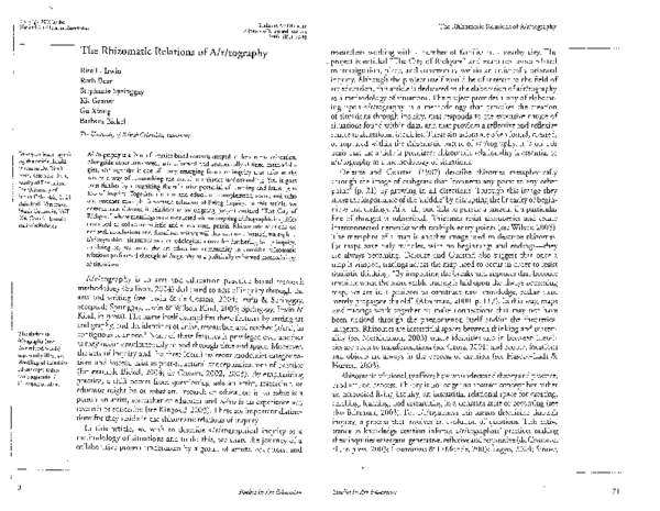 (PDF) o The Rhizomatic Relations of A / r / tography